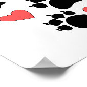Poster Cat Paws Claws Et Red Hearts (Coin)