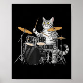 Poster Cat Playing Drums Drumset Drumkit Drumming Drum Dr (Devant)