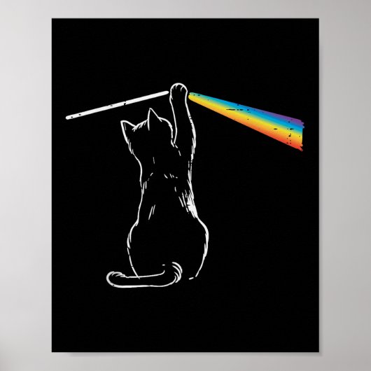 Poster Cat Rainbow Light Cool Prism Science Spectral Homm (Devant)