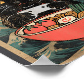 Poster Cat Ramen Japanese Funny Graphic Kawaii Anime  (Coin)