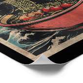 Poster Cat Ramen Japonais Drôle Kawaii Cat Graphisme Mens (Coin)