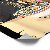 Poster Cat Ramen Monkey Shirt Funny Cat Monkey Eating Ram (Coin)