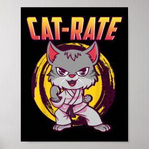 Poster Cat-rate Karate Chat Pour Hommes Femmes Filles Enf
