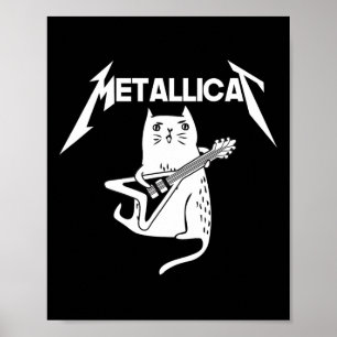 Poster Cat Rock Band Guitare Amusants Noël Cadeau de Noël