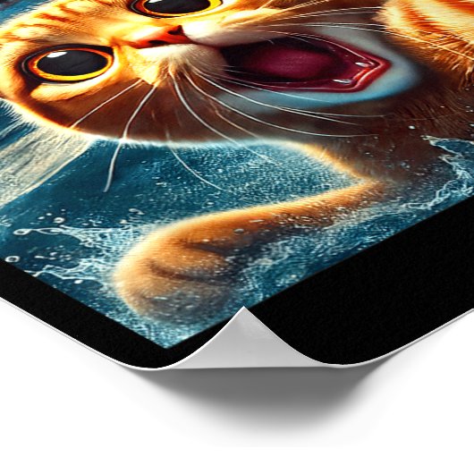 Poster Cat Selfie With Shark Funny  (Coin)