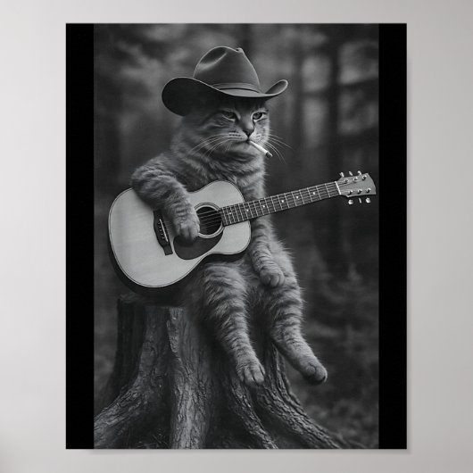 Poster Cat Smoking Cigarette Racoon Ossum Funny Meme Cowb (Devant)