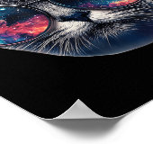 Poster Cat Space Gles Sungles Universe Mème amusant Graph (Coin)