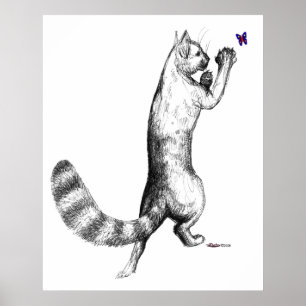 Poster Cat Springing