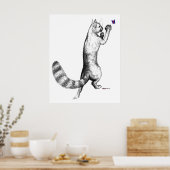 Poster Cat Springing (Cuisine)