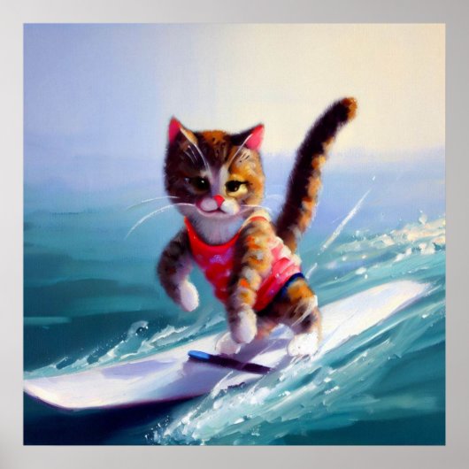 Poster Cat Surf (Devant)