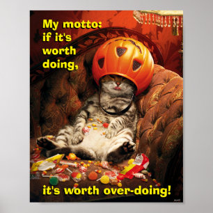 Poster Cat Under Candy Bucket