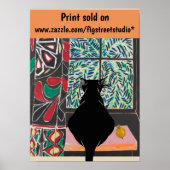 Poster Cat Under Window, après l'affiche de Matisse (Devant)