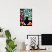 Poster Cat Under Window, après l'affiche de Matisse (Bureau à domicile)