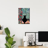 Poster Cat Under Window, MERCI, modifier le texte (Bureau à domicile)