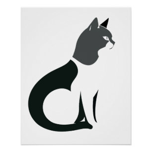 Poster Cat Vector Art Animal Moderne Urbain Graphique Vil