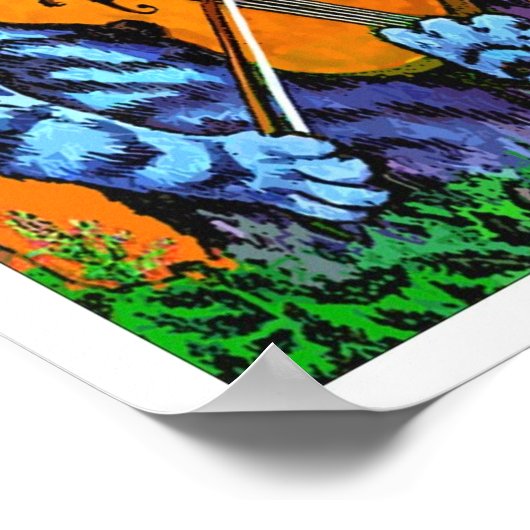 Poster Cat With Violin by Louis Wain (Coin)