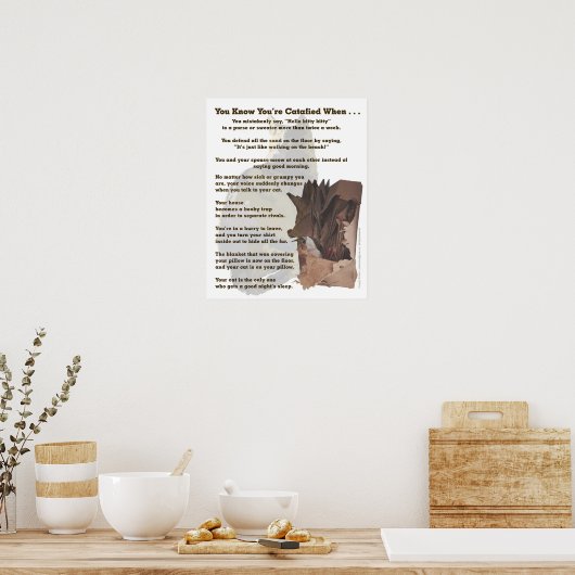 Poster Catafié. Seul un amoureux des chats comprendrait. (Cuisine)