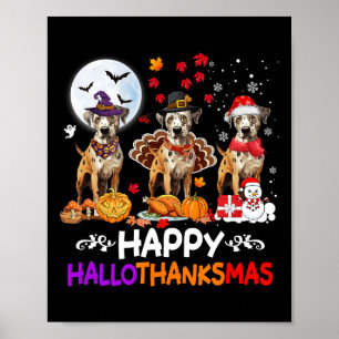 Poster Catahoula Leopard Chien Noël Hallothankmas Thé