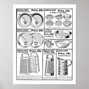 Poster Catalogue vintage Plats Publicité Pots et casserol