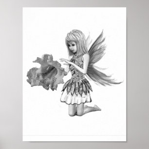 Poster Catalpa Tree Fairy with Flower