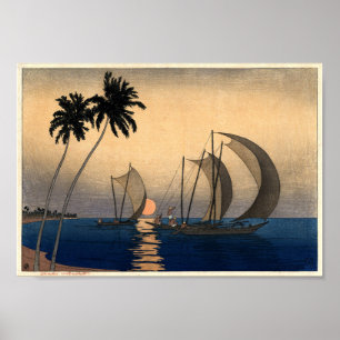 Poster Catamarans au crépuscule