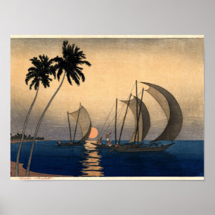 Poster Catamarans au crépuscule