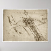 Poster Catapulte, Leonardo da Vinci, 1490 (Devant)
