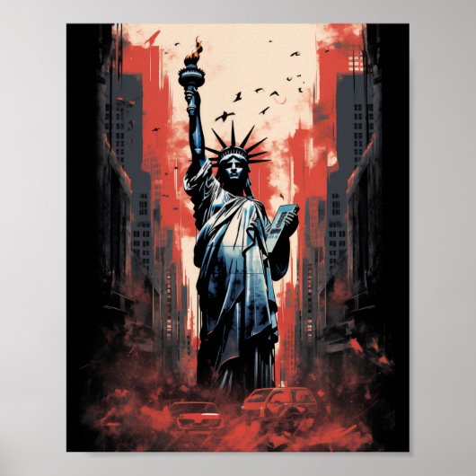Poster Catastrophe autour de la statue de la Liberté (Devant)