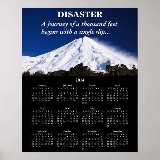 Poster Catastrophe du calendrier démotivationnel 2014 (Devant)