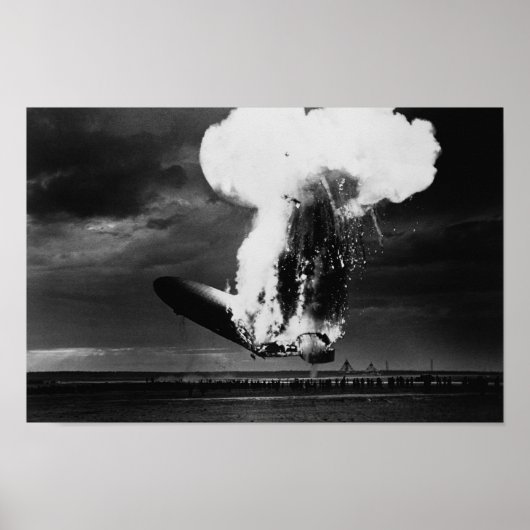 Poster Catastrophe du Hindenburg - Zeppelin Explosion Pho (Devant)