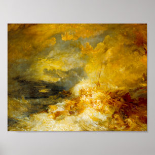 Poster Catastrophe en mer par J. M. W. Turner