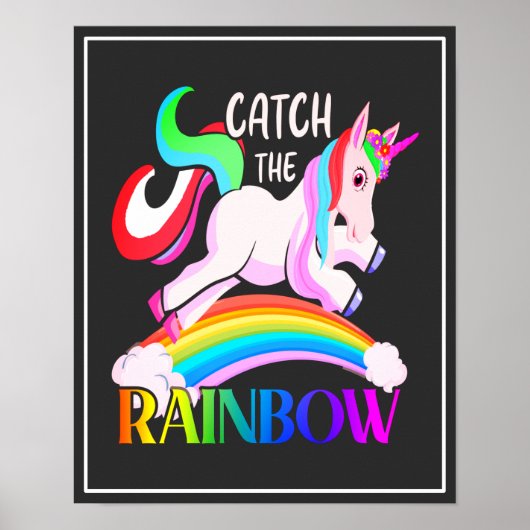 Poster Catch the Rainbow - Unicorn Designs-15989 (Devant)