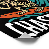 Poster Catch Tides Chase Vibes Skeleton Surfer Beach  (Coin)