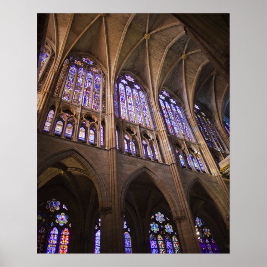 Poster catedral de Leon, interior stained glass windows (Devant)