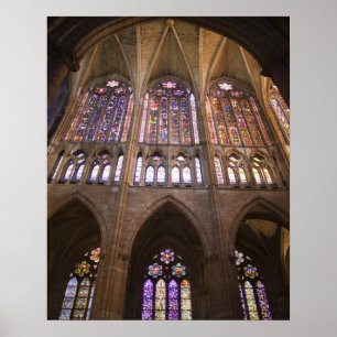 Poster Catedral de Leon, vitraux intérieurs
