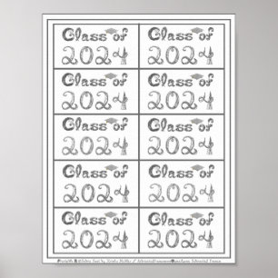 Poster Catégorie de 2024 Argent Parties scintillant brill