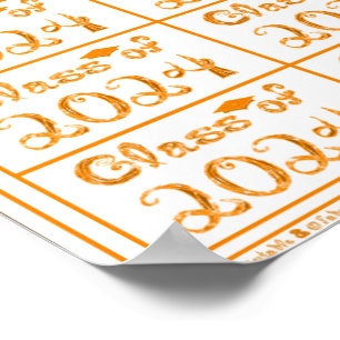 Poster Catégorie de 2024 Orange Parties scintillant Font