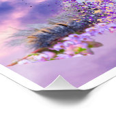 Poster Caterpillar Morph to Purple and Black Butterfly (Coin)