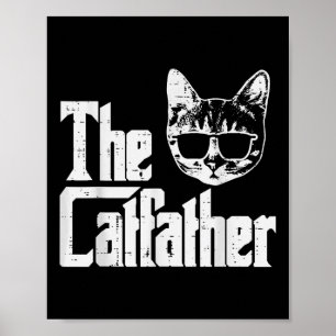 Poster Catfather Funny Chat Papa Fête des pères Movie Pun