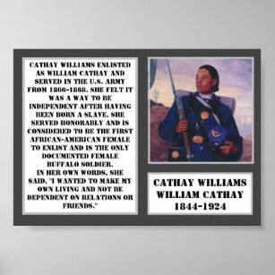 Poster Cathay Williams Buffalo Soldier Première Armée de 