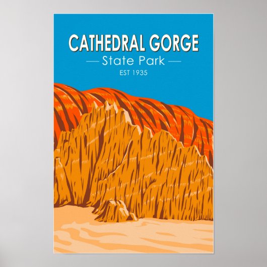 Poster Cathedral Gorge State Park Nevada Vintage (Devant)