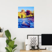 Poster Cathedral Rock reflétant dans Oak Creek, Arizona (Bureau à domicile)