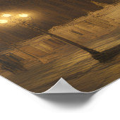 Poster Cathédrale de Barcelone à Night van Gogh Style (Coin)