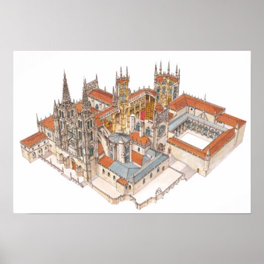 Poster Cathédrale de Burgos. Espagne (Devant)