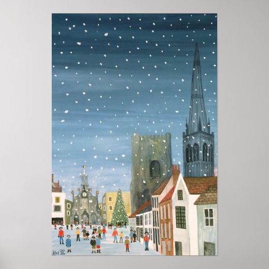 Poster Cathédrale De Chichester Une Scène De Neige (Devant)
