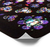 Poster Cathédrale de la Fenêtre rose Notre Dame, Paris, F (Coin)