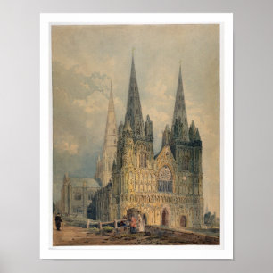 Poster Cathédrale de Lichfield, Staffordshire, 1794 (avec