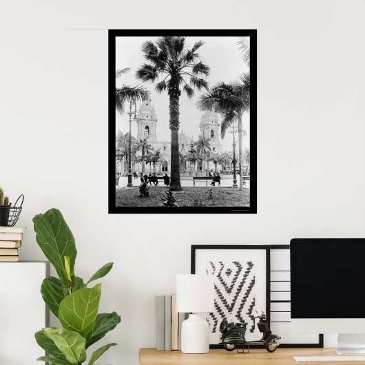 Poster Cathédrale de Lima, Pérou 1902 (Bureau à domicile)