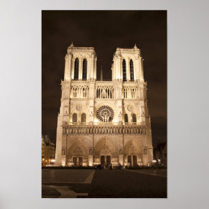 Poster Cathédrale de Notre Dame la nuit