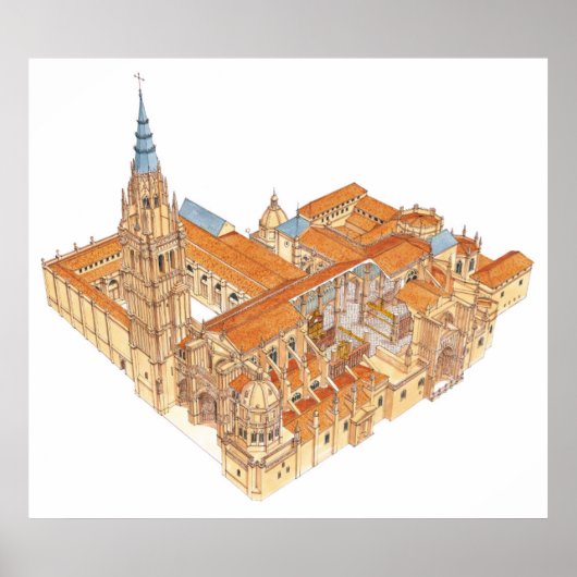 Poster Cathédrale de Tolède. Espagne (Devant)